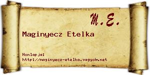 Maginyecz Etelka névjegykártya